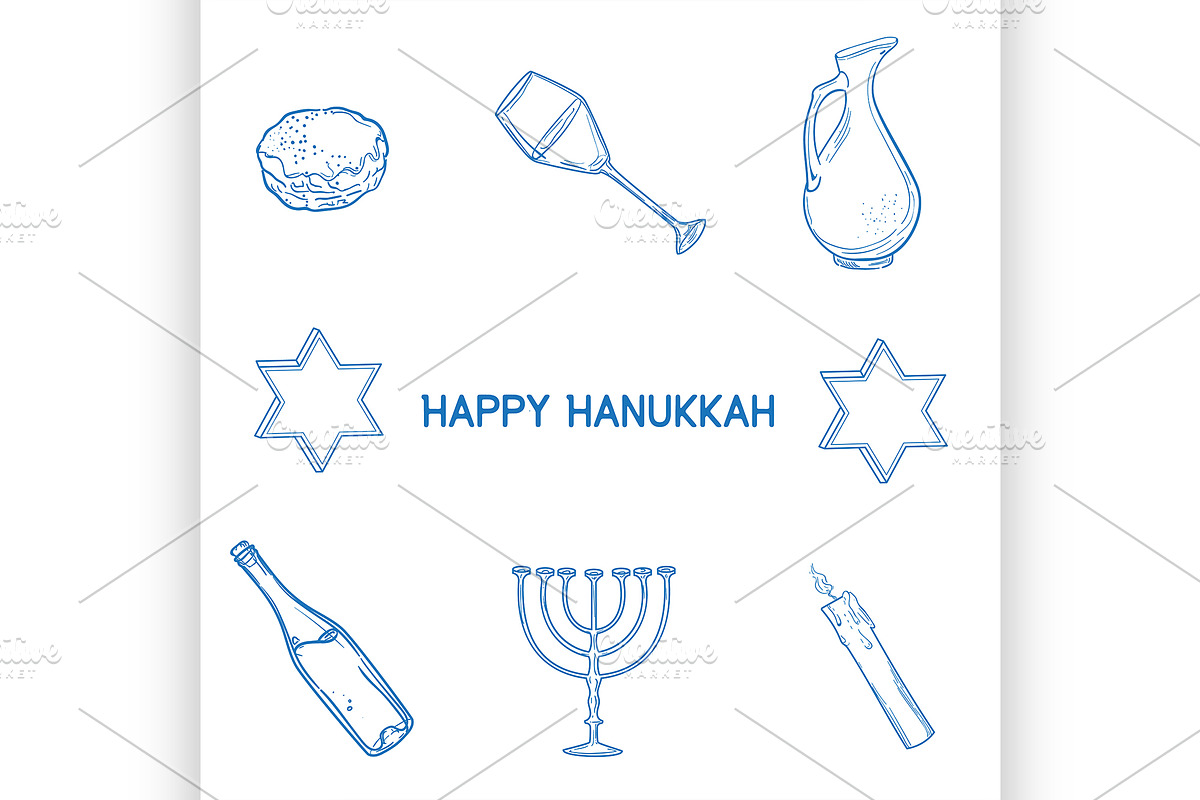 Hanukkah elements set. in Illustrations - product preview 8