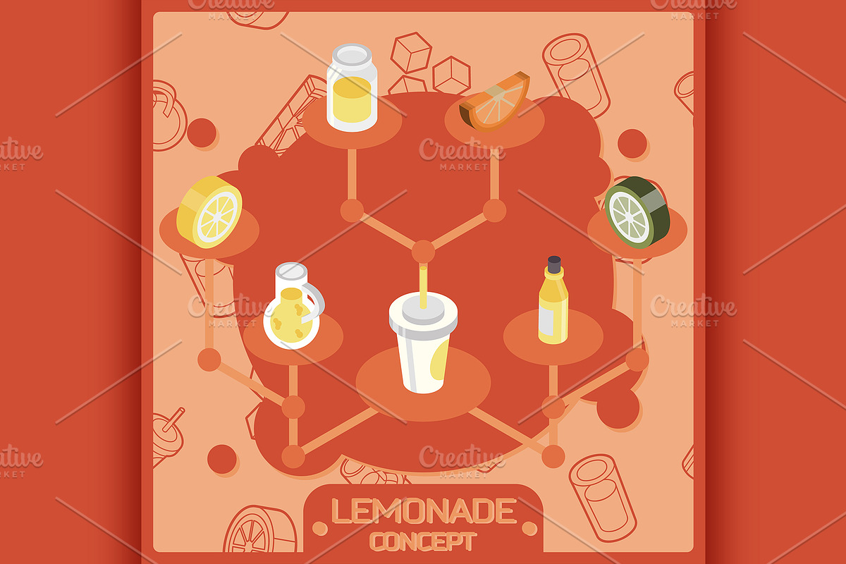 Lemonade color concept icons in Illustrations - product preview 8