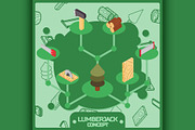 Lumberjack color concept icons