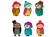 Set owls hipsters