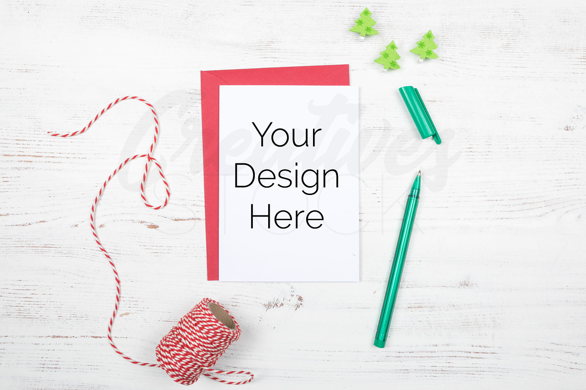 A6 Christmas Card Mockup in Print Mockups - product preview 8