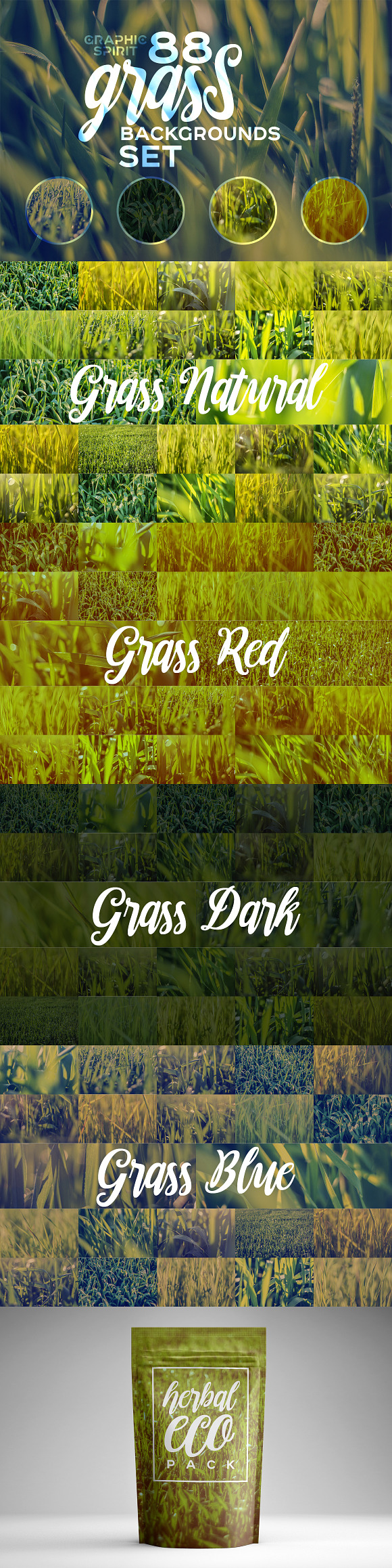 Natural HD Grass Backgrounds in Textures - product preview 5