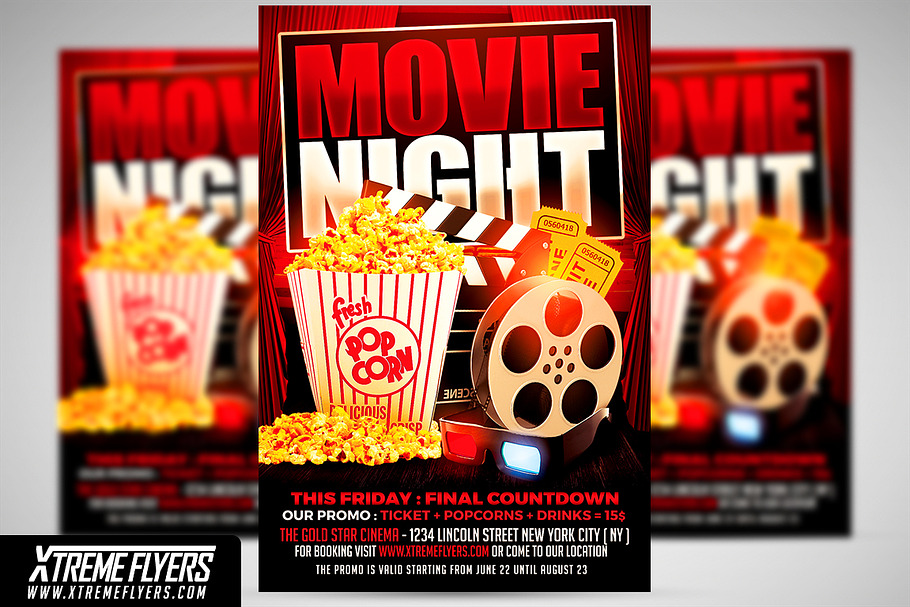 Movie Night Flyer Template in Flyer Templates - product preview 8
