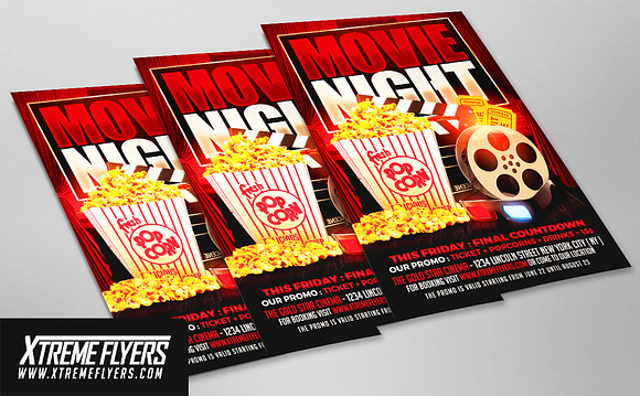 Movie Night Flyer Template in Flyer Templates - product preview 1