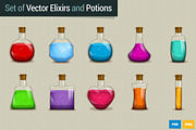 Set of Vector Potions and Elixirs