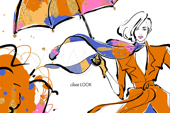 Paris Fall Fashion Clipart in Illustrations - product preview 1