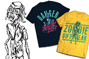 Zombie T-shirts And Poster Labels