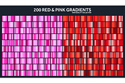 Red, pink chrome gradient set,pattern,template.Love,heart colors for design,collection of high quality gradients.Metallic texture,shiny metal background.Suitable for text ,mockup,banner, ribbon