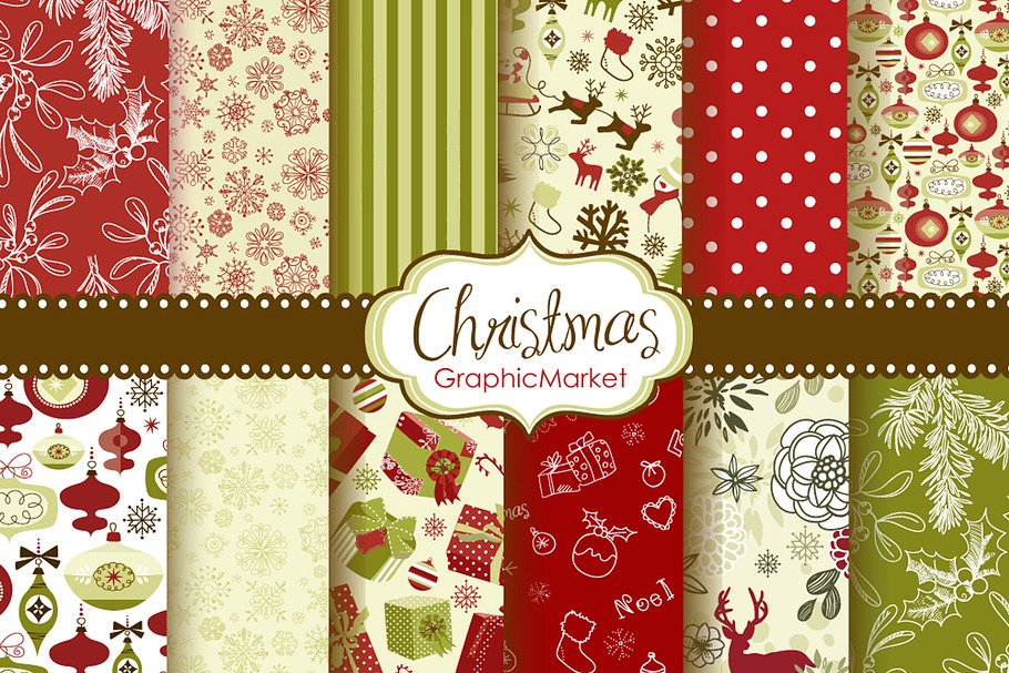 Christmas Scrapbook Retro Paper pack in Patterns - product preview 8