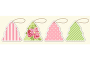 Set of cute vintage Christmas price tags in shabby chic style