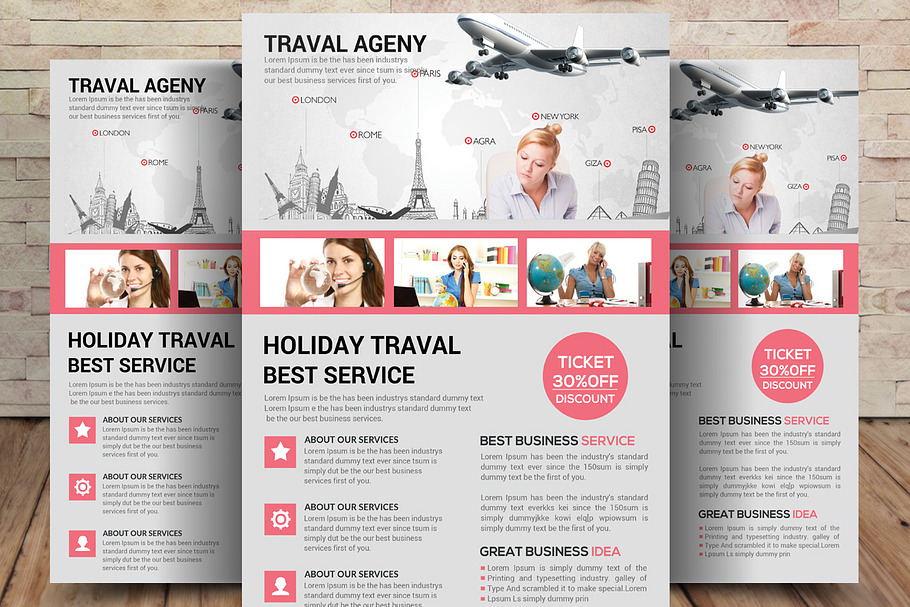 Traval Ageny Flyer in Flyer Templates - product preview 8