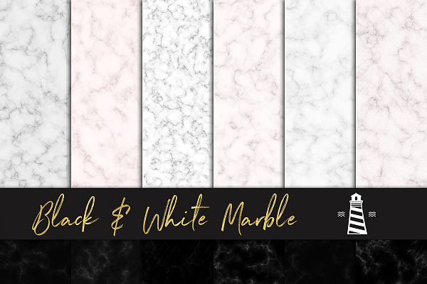 Black & White Marble Paper Textures