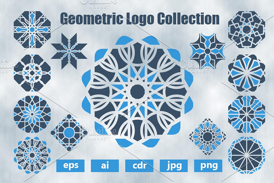 Blue logos templates set in Logo Templates - product preview 8