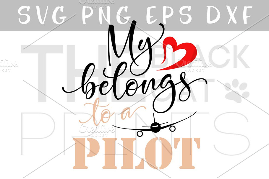 My heart belongs to a pilot SVG DXF