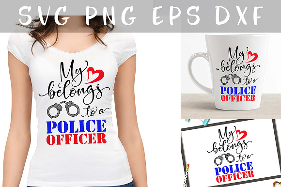 My heart belongs to a police officer in Illustrations - product preview 5