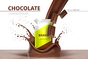 Vector chocolate package mockup