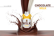 Chocolate milk bottle mockup