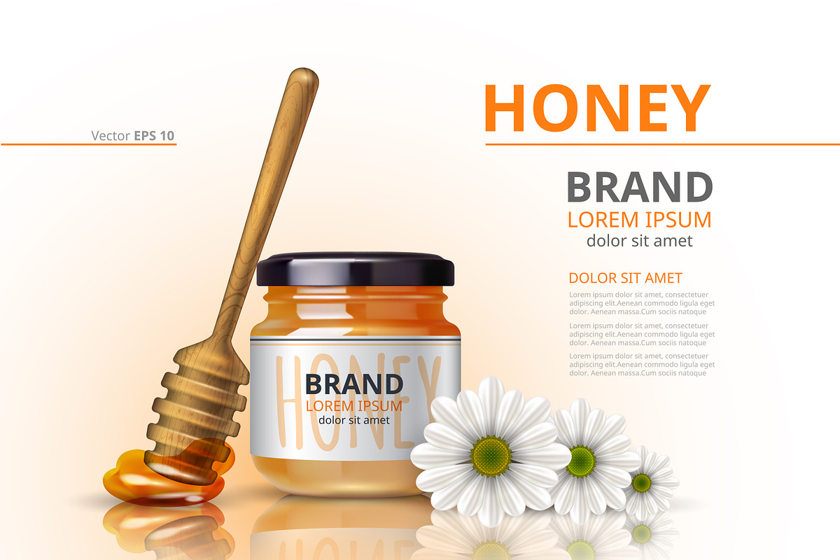 Vector honey bottle dipper mockup in Product Mockups - product preview 8