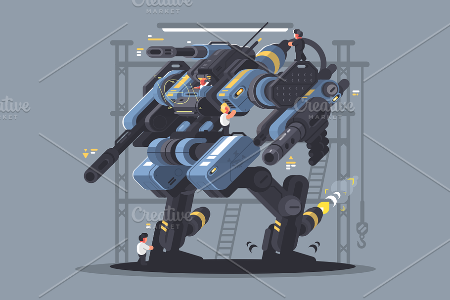 Military exoskeleton in Illustrations - product preview 8