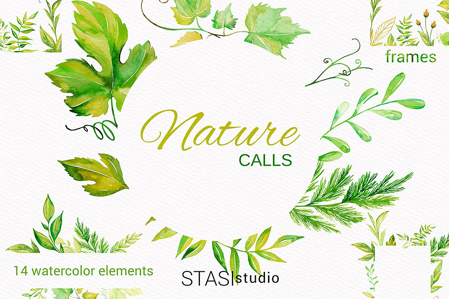 Watercolor Floral Frames Clipart in Illustrations - product preview 8