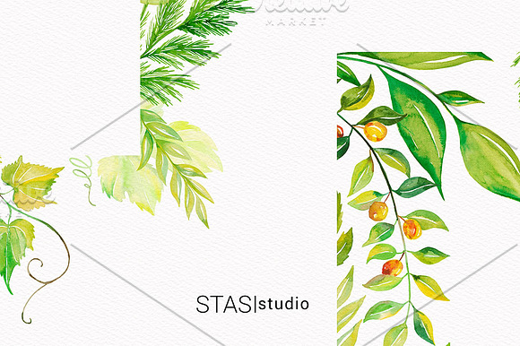 Watercolor Floral Frames Clipart in Illustrations - product preview 3