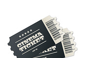 Two designed cinema tickets