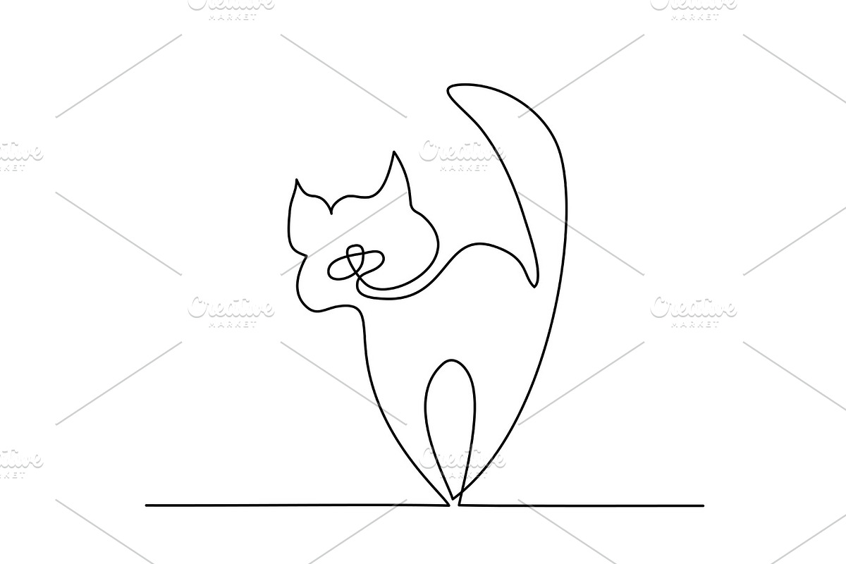 Cat silhouette logo in Illustrations - product preview 8