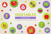 Round vegetables icons
