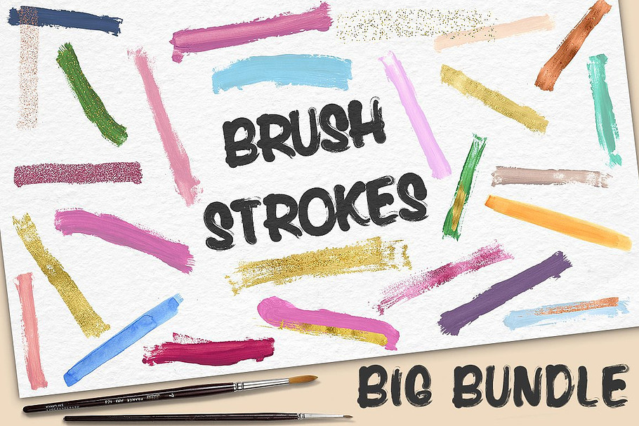Handdrawn Brush Strokes BIG BUNDLE
