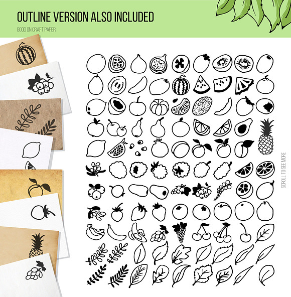 Fruit&berry clipart + label template in Illustrations - product preview 8