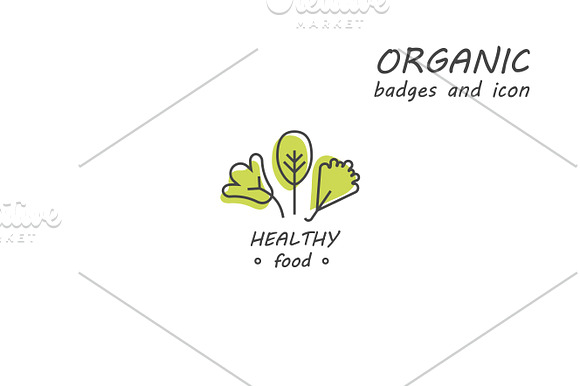 Organic, natural and vegan badges in Logo Templates - product preview 2