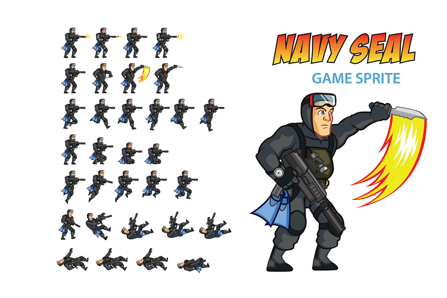 NAVY SEAL Game Sprite in Illustrations - product preview 8