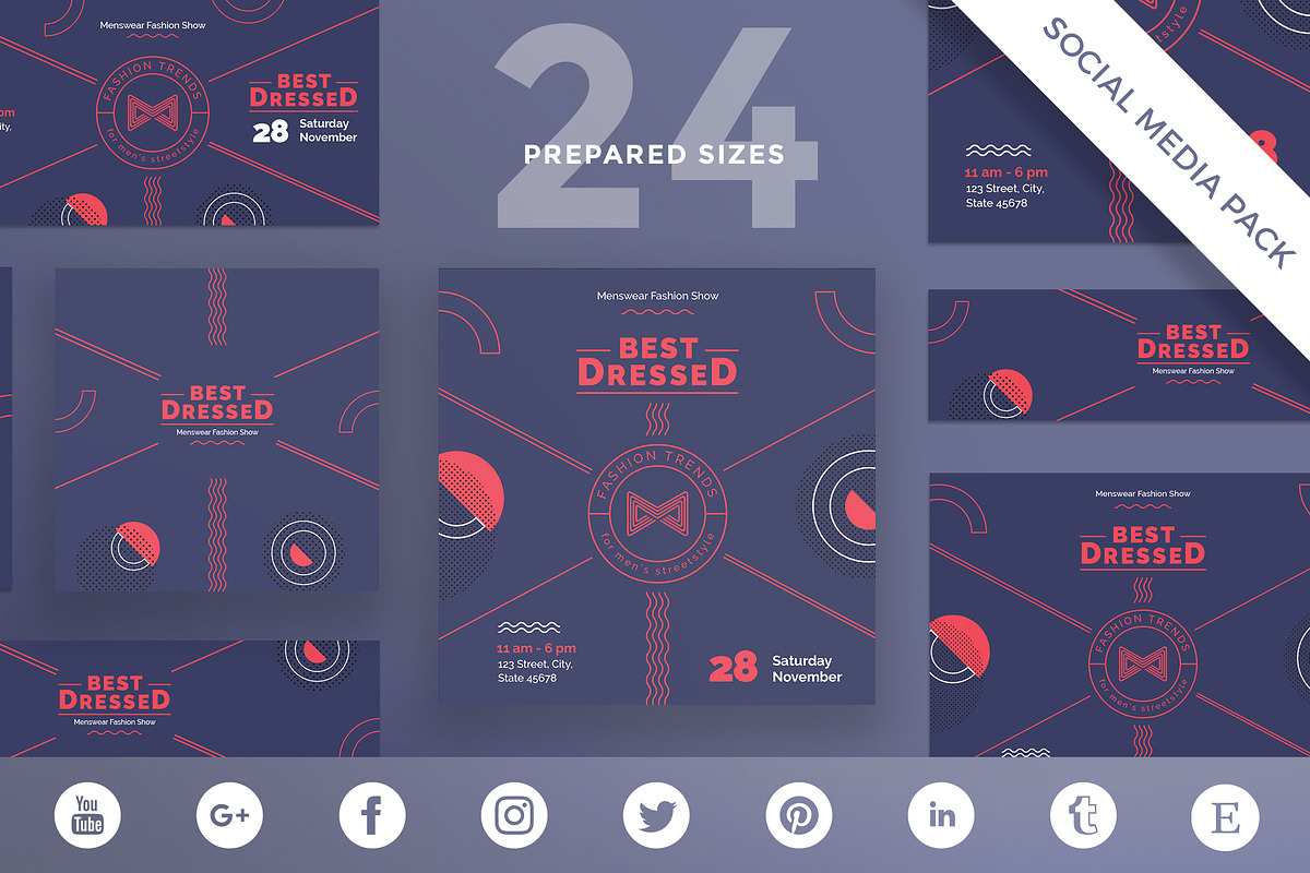 Social Media Pack | Best Dressed in Social Media Templates - product preview 8