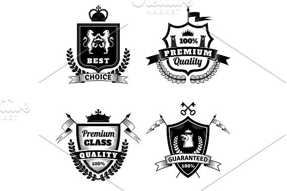 Vintage Heraldry Elements Set in Illustrations - product preview 5