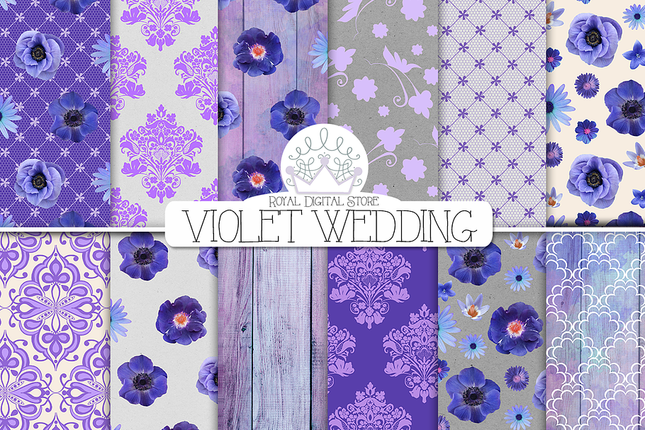 VIOLET WEDDING digital pack in Textures - product preview 8