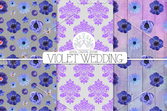 VIOLET WEDDING digital pack in Textures - product preview 1