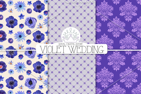VIOLET WEDDING digital pack in Textures - product preview 3