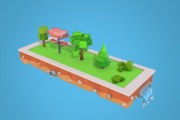 Cartoon Trees Bushes Low Poly Pack