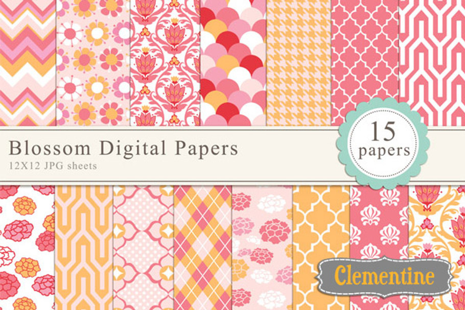 Blossom digital papers in Patterns - product preview 8