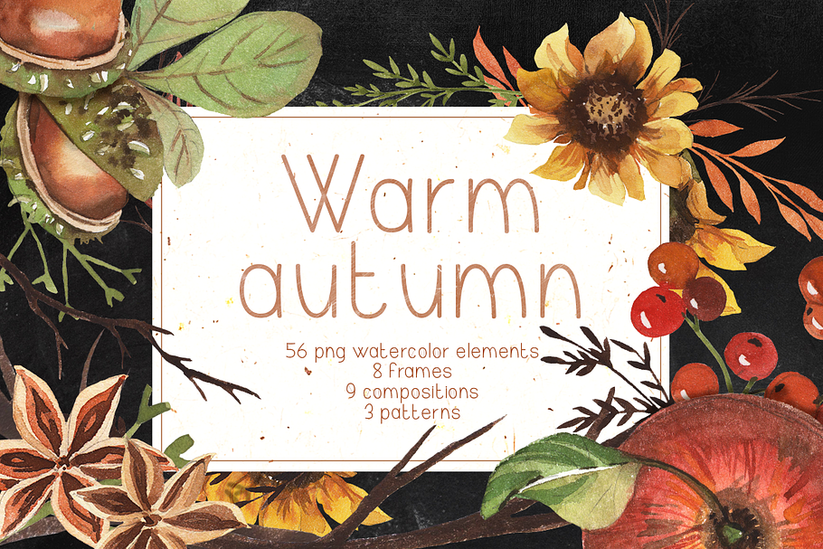 Autumn watercolor clipart