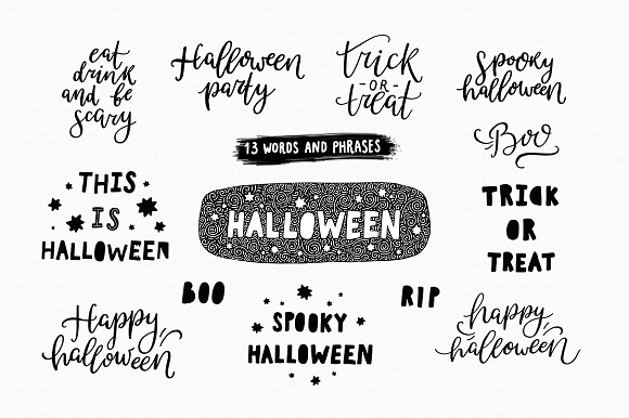 Halloween clipart and patterns in Illustrations - product preview 2