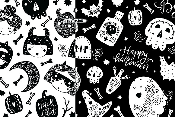 Halloween clipart and patterns in Illustrations - product preview 3