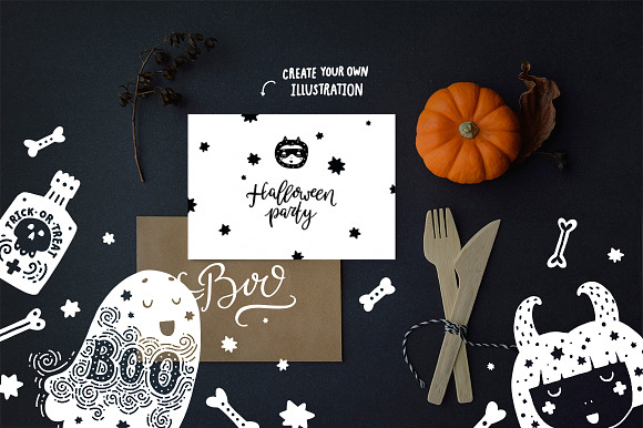 Halloween clipart and patterns in Illustrations - product preview 4