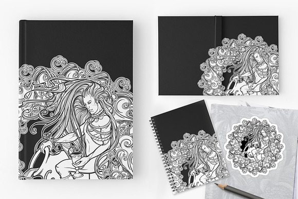 Inky Zodiac - Element of Air in Illustrations - product preview 13