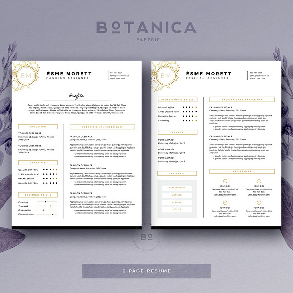 Feminine Resume Template in Resume Templates - product preview 1
