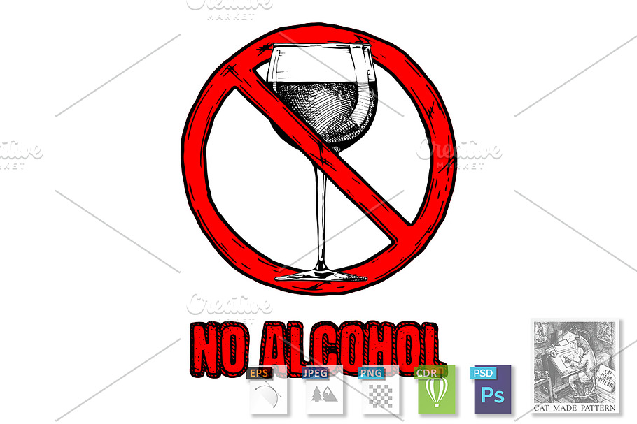 No alcohol sign in Illustrations - product preview 8
