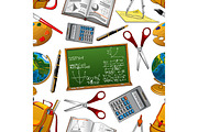 Back to School vector seamless pattern