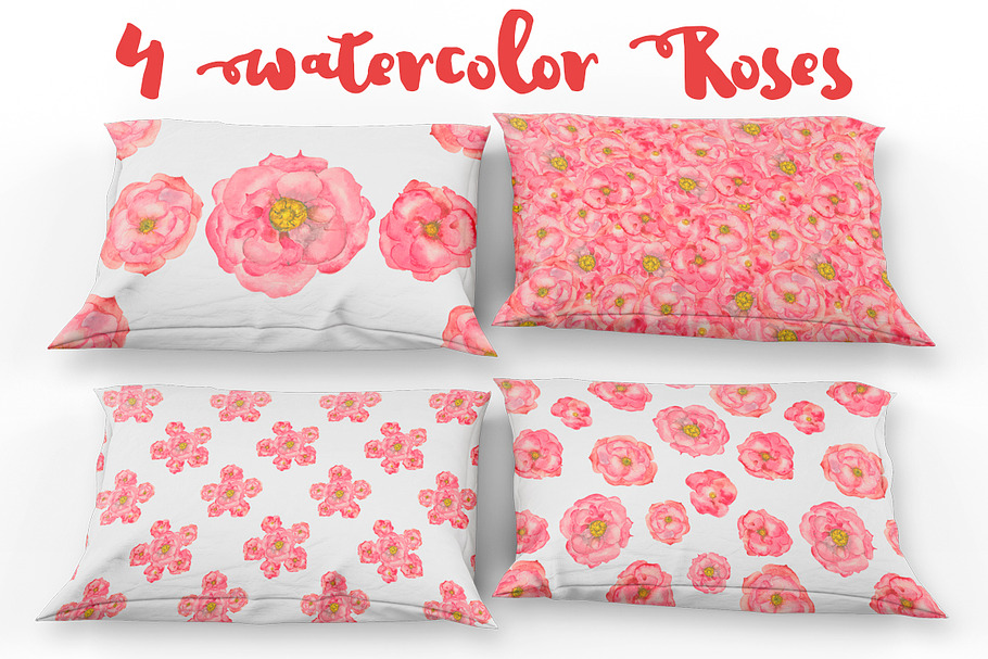 Rose flowers set