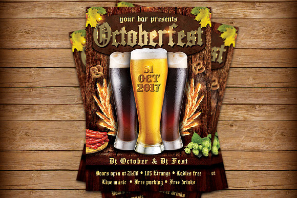 Oktoberfest Festival Party Flyer in Flyer Templates - product preview 1