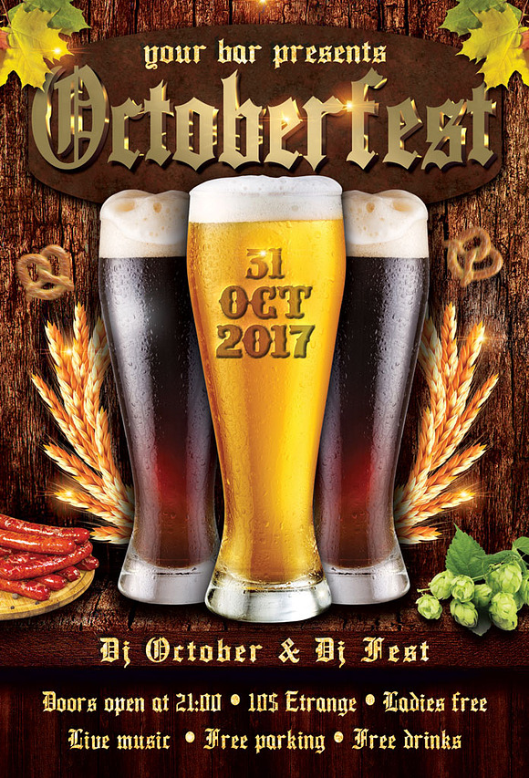 Oktoberfest Festival Party Flyer in Flyer Templates - product preview 2